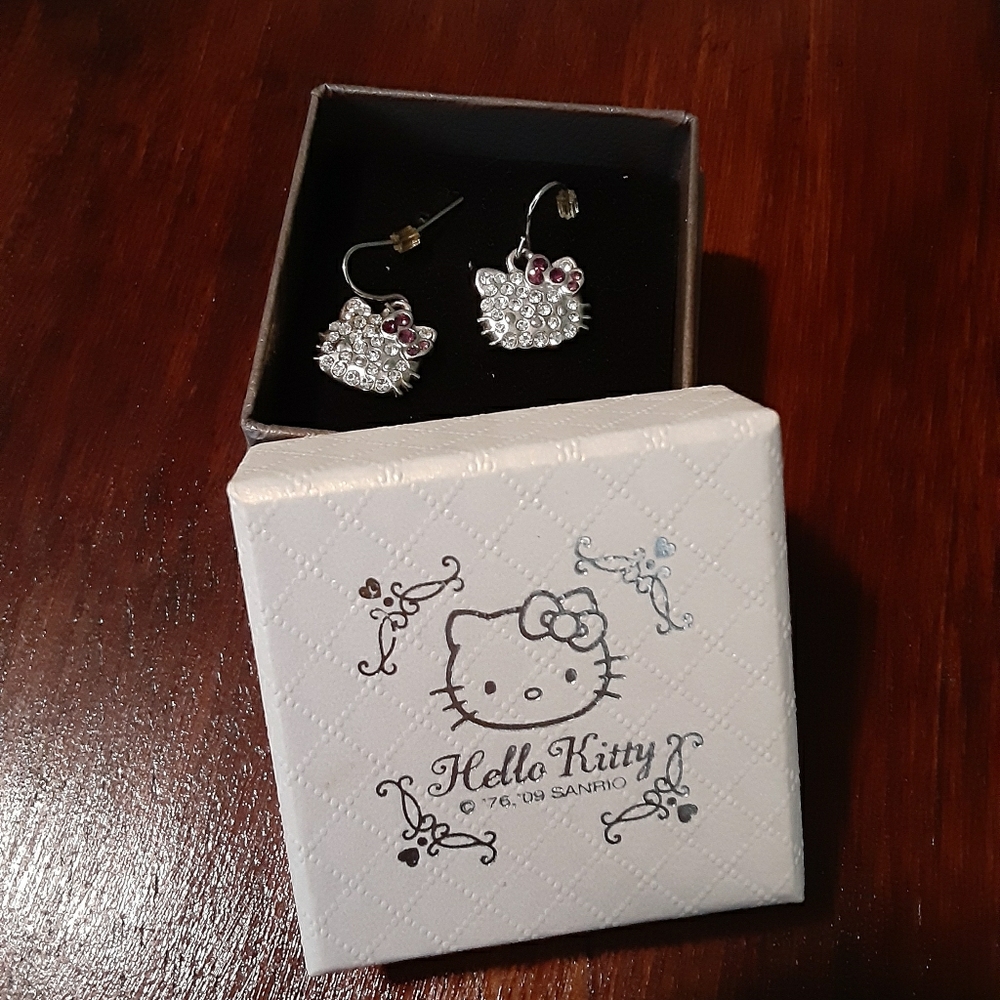 Sanrio Hello Kitty Dangle Rhinestone Earrings
